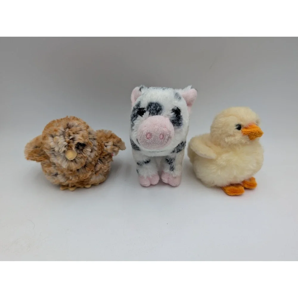Douglas Baby Chick Duck‎ Hen Spotted Pig Lot Plush Mini 633B 1541 NO Sounds